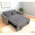 3-in-1 Convertible Sofa Bed, 54-inch Striped Velvet Pull-out Sofa Bed with Adjustable Backrest And 2 Pillows, Small Double Lounge Sofa Suitable for Small Spaces