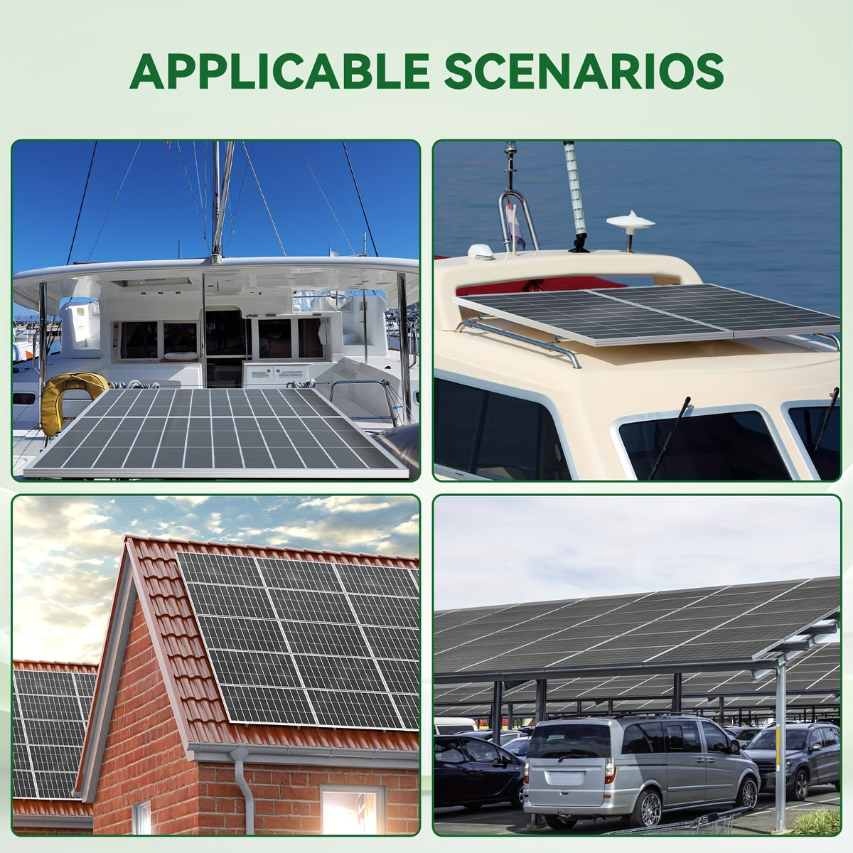 Werchtay 400W Solar Panel, 200W/200W*2 25.5% Efficient Conversion 12V Monocrystalline Solar Panel Module System, 18BB Hidden Busbar Design A+ Grade Chip Photovoltaic Module, for Outdoor RV Camping, Marine Farms, Home Roofs
