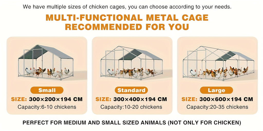 Nordivale Large Metal Chicken Coop with Winter Wrap Cover - 10x6.7x6.4ft/20x10x6.4ft Walk-in Chicken Run for Hens/Ducks/Rabbits, All-Weather Poultry Pen with Lock for Outdoor and Backyard, Farm, Duck Rabbit Cage Poultry Pen