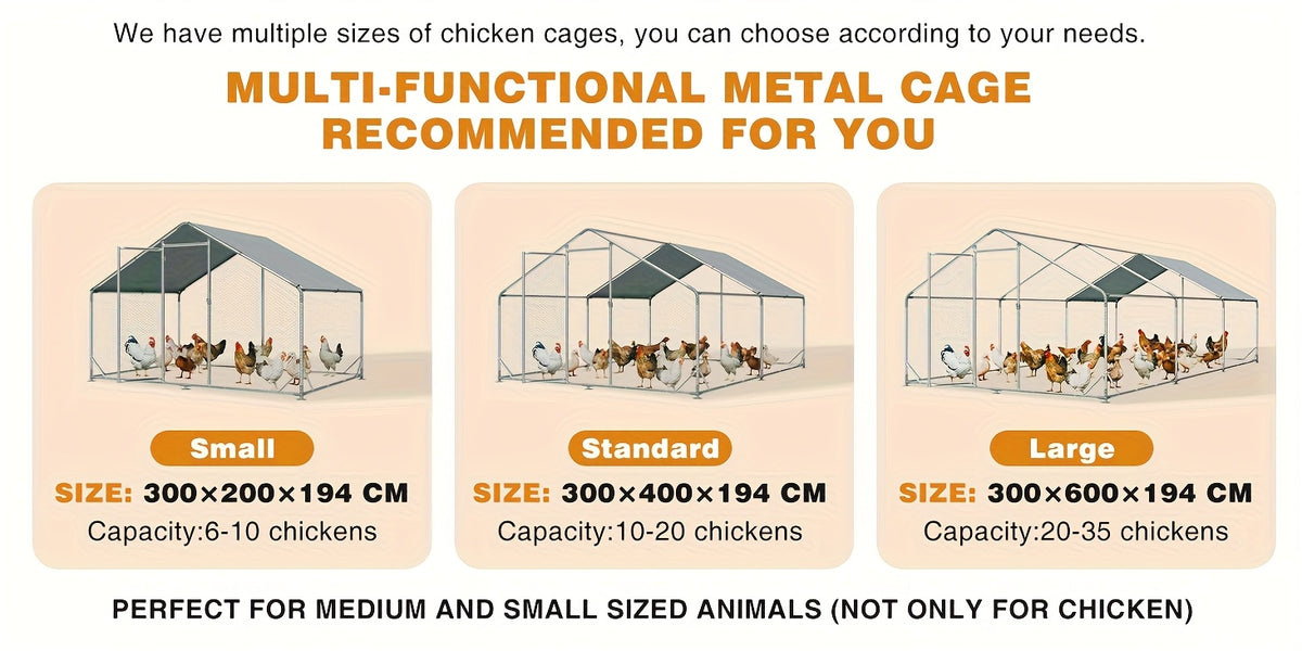 Nordivale Large Metal Chicken Coop with Winter Wrap Cover - 10x6.7x6.4ft/20x10x6.4ft Walk-in Chicken Run for Hens/Ducks/Rabbits, All-Weather Poultry Pen with Lock for Outdoor and Backyard, Farm, Duck Rabbit Cage Poultry Pen