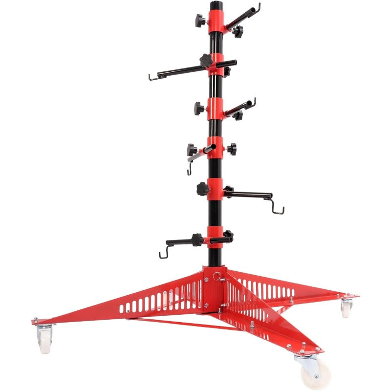 43" Panel Tree Paint Stand, 3-Angle 6 Adjustable Hook Levers, Panel Holder, Auto Accessories Repair Tools, w/4Wheels, Painting Rack for Hang Automotive Panels, Doors, Fenders, Bumpers, Car Parts