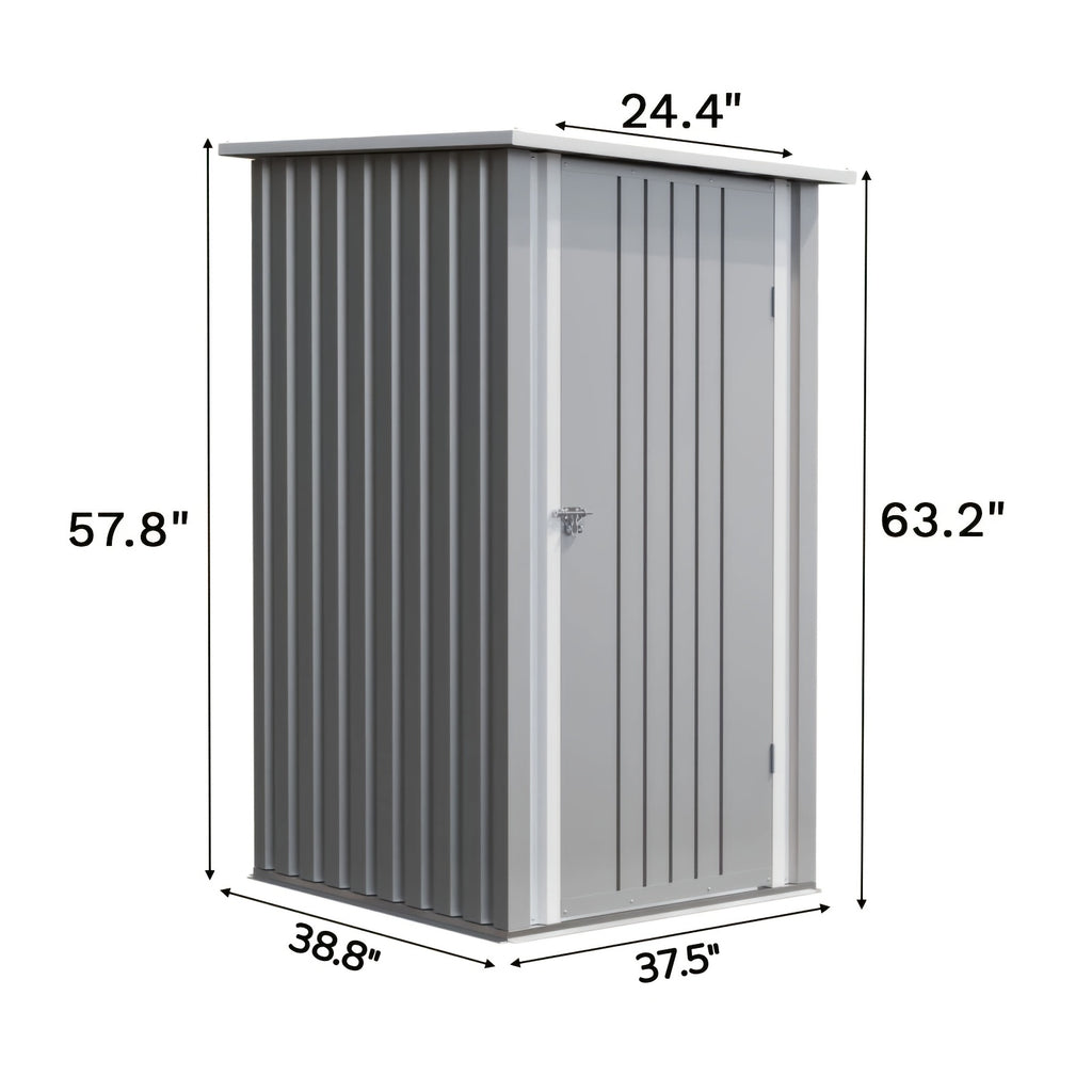 GUNJI 3X3ft Garden Shed Outdoor Storage Shed Metal Shed with Lockable Doors & Slooping Roof Tool Shed Bike Shed for Backyard, Patio, Poolside