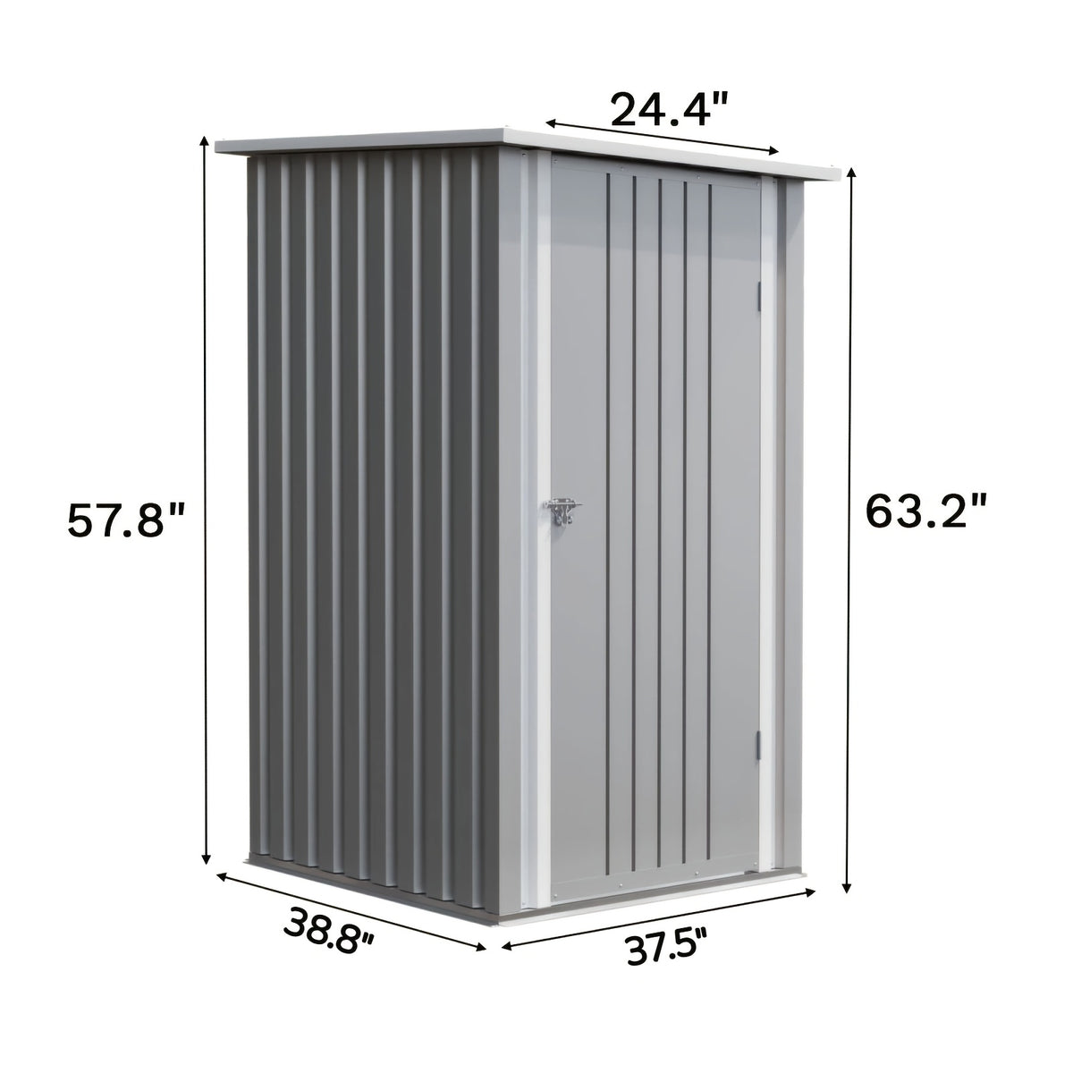 GUNJI 3X3ft Garden Shed Outdoor Storage Shed Metal Shed with Lockable Doors & Slooping Roof Tool Shed Bike Shed for Backyard, Patio, Poolside
