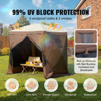 Pop-Up Screen Gazebo Tent by VEVOR, Removable Privacy Panels for Camping, Picnics and Backyard Gatherings