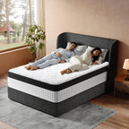 12-inch Full-filled Mattress, Queen Or King Size - Full-size Mattress with Memory Foam And Independent Springs, Medium-firmness, Suitable for Heavy Sleepers - Durable Mattress, Comfortable Bedroom Style, Ergonomically Designed.