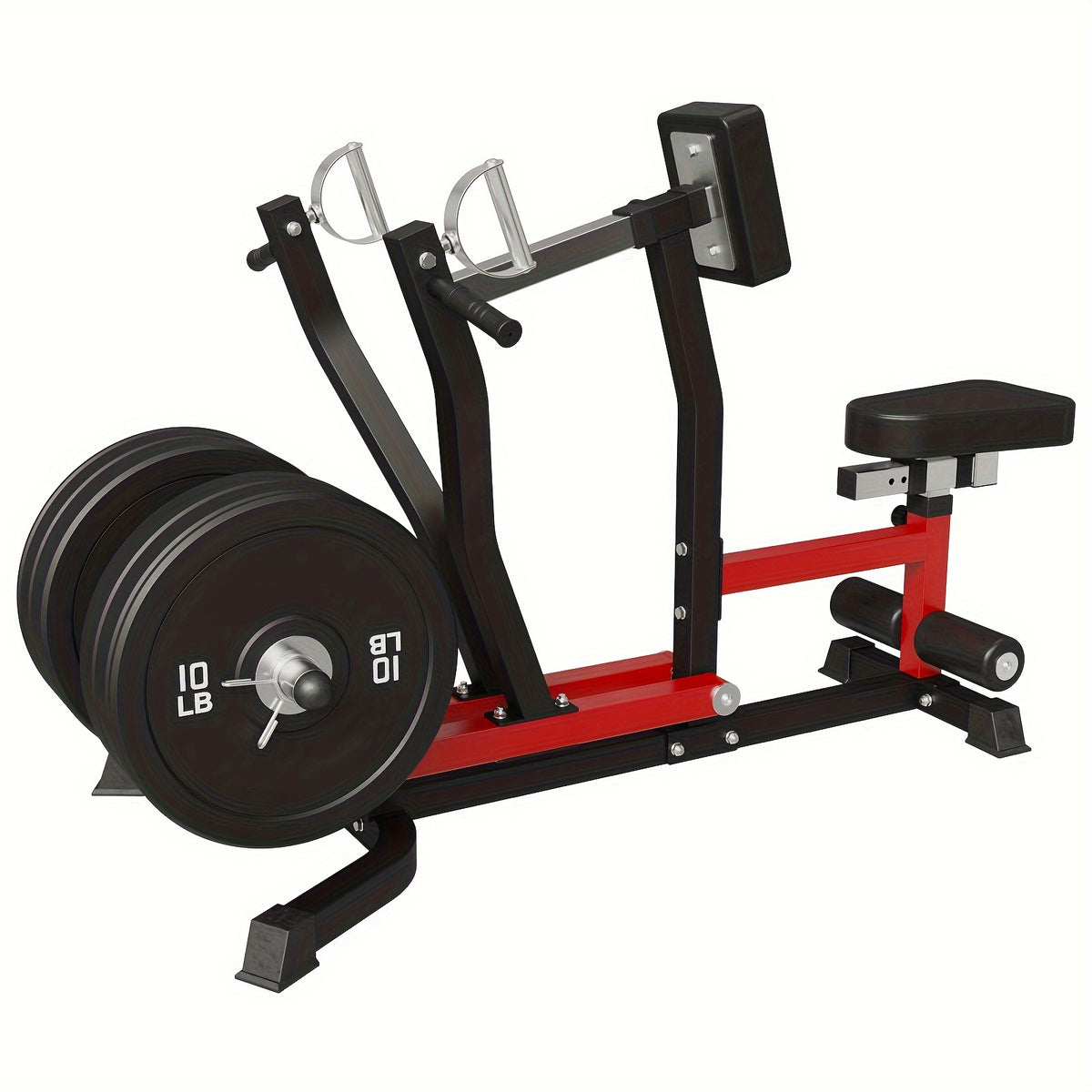 400lb Capacity Seated Row Machine With Plate Loaded Arms, Adjustable Back Workout Equipment With Independent Arms, Multi-Grip Positions.