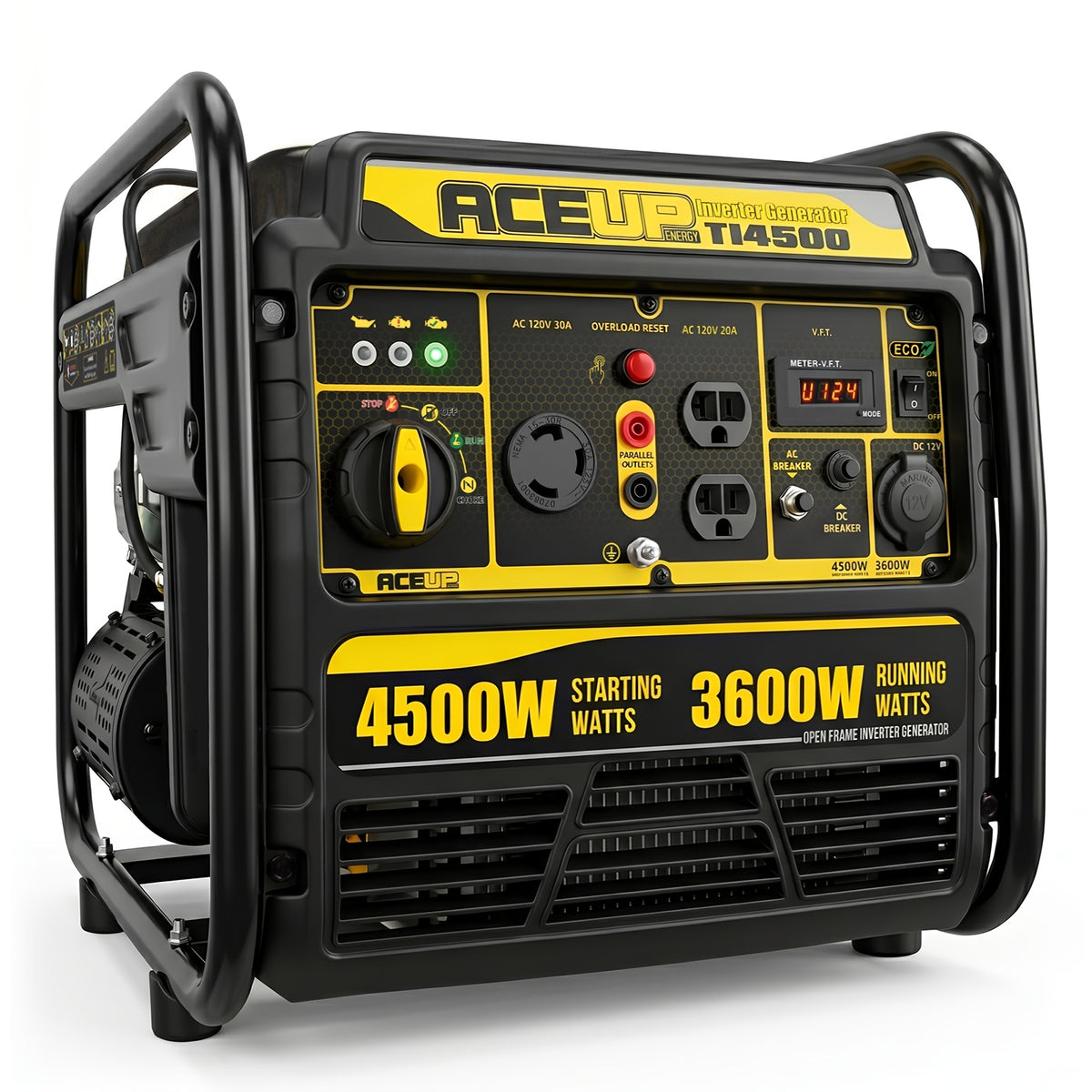 Aceup Energy 4500W Inverter Gas Generator, 223CC 4-Stroke Portable Generator for RV Camping, Hurricane, Extreme Weather, Home Backup, High Power & Long Runtime, 4500W Peak, 3600W Rated