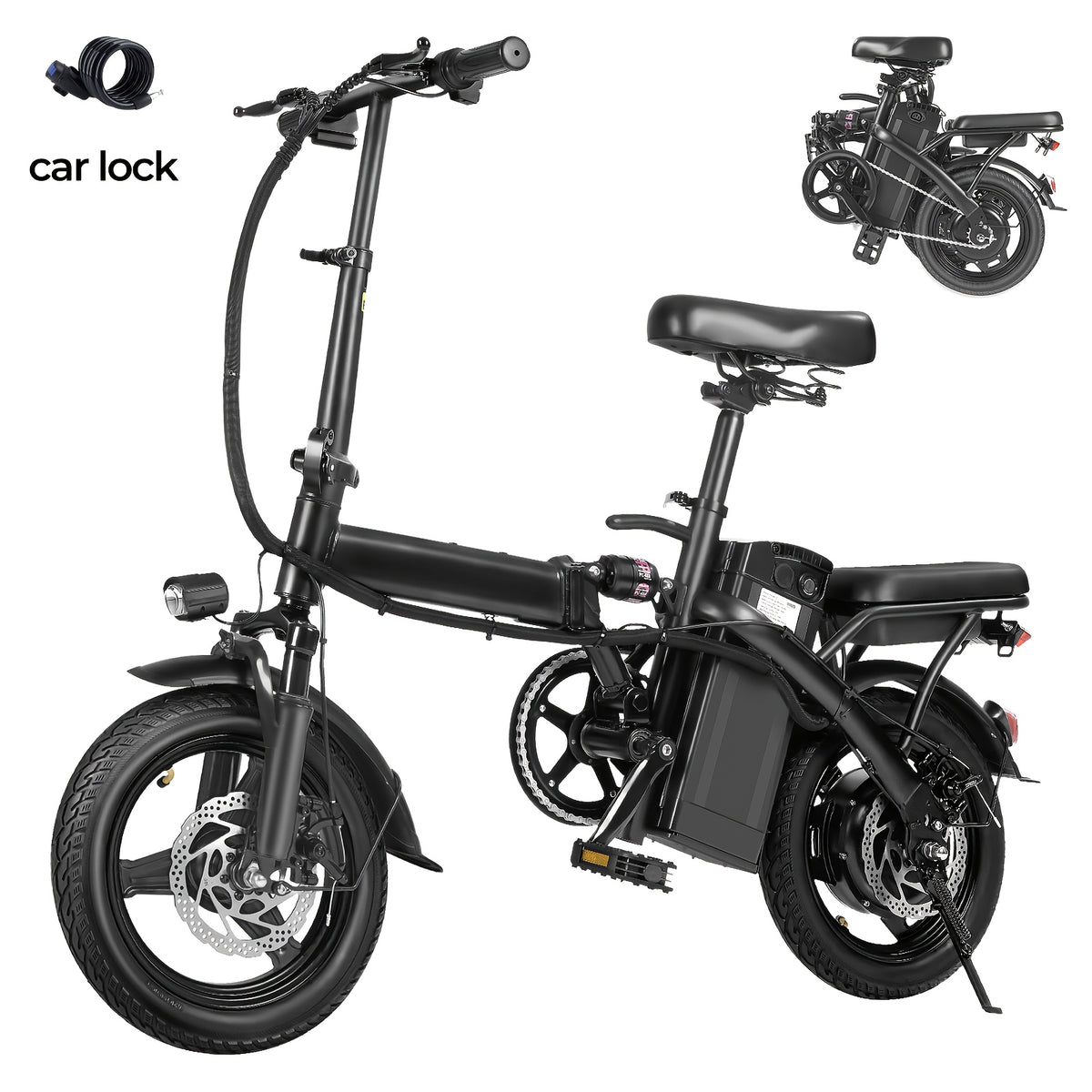500W Folding Electric Bike for Adults And Teens, 48V 10.4AH Removable Battery, 20.5-23.9 MPH, Front Basket & Mobile Phone Mount, Commuter & Campus Ebike for Adults, 32 Miles Range
