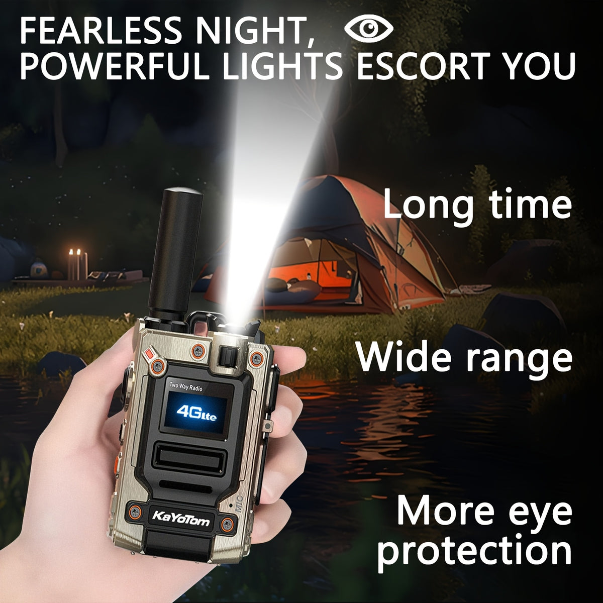 Kayotom Global Walkie-talkie with Unlimited Range 4G Two-way Radio Is Easy to Operate, Has No Monthly Fee, Long Battery Life, Is Sturdy And Durable, Dust-proof And Shock-proof, Suitable for Outdoor, Group And Remote Coordination, Has No Monthly Fee