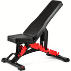 Heavy Duty Adjustable Weight Bench with Resistance Bands And Leg Support, Multi-Function Sit-Up Bench for Home Strength Training, Bench Press, Push-Ups And Ab Workout
