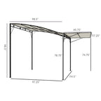 10' x 8' Outdoor Pergola and Patio Gazebo, Extendable Side Awning, Sun Shade Shelter for Garden, Camper, Deck, Doors and Windows, Cream White
