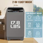 Portable Washing Machine 17.8Lbs/15.6Lbs Large Capacity, Full Automatic Washing Machine with 10 Programs And 8 Water Levels Selections, LED Display, Low Noise, Small Washing Machine for Apartment, Home, Dorms, Apartment Laundry, Compact Laundry Solution,
