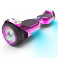 6.5-Inch Hoverboard with 10-Mile Range and 7 MPH Top Speed, Self-Balancing Electric Scooter with Dual Motors, Portable Design and Smooth Riding Performance. The compact 6.5-inch wheels provide responsive handling and easy control, while the rechargeable b