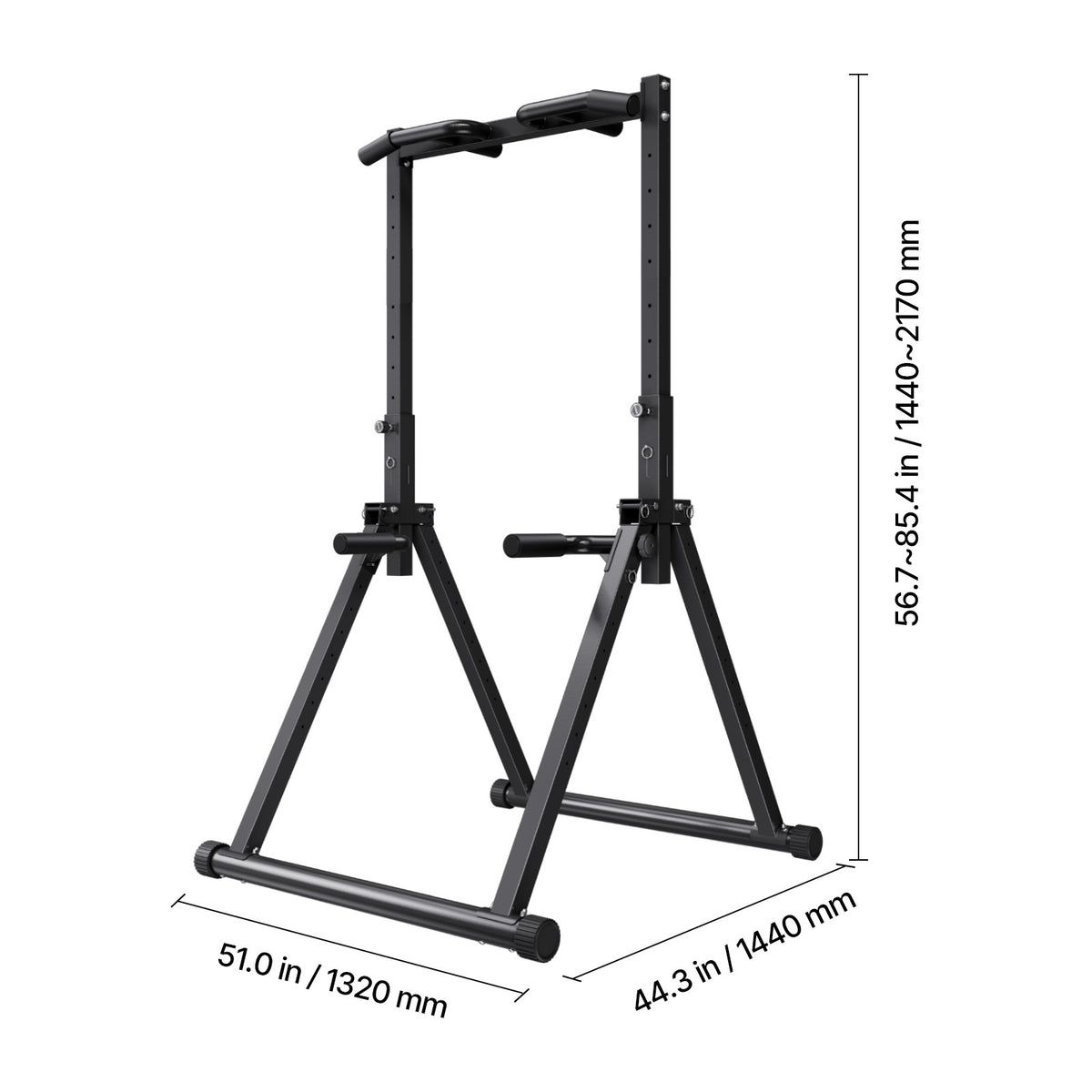 VEVOR Pull Up Bar, 330LBS Capacity Portable Pullup Bar Station, Pullup Bars Free Standing with Triangular Structure & Heavy-Duty Steel Tube, 9 Level Height Adjustment Gravity Fitness for Arms, Back