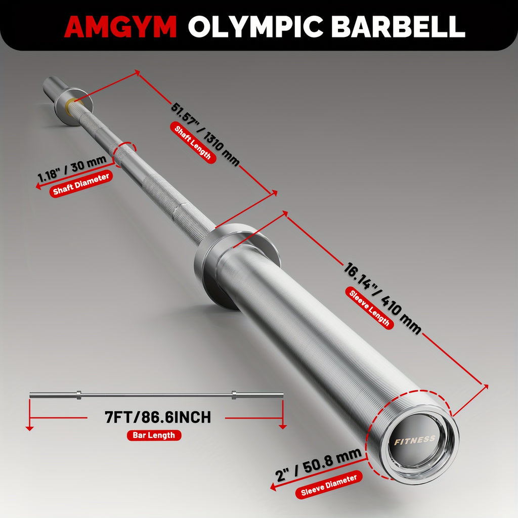 7ft Barbell, Weight Bar for Weightlifting And Powerlifting, Pro 45lb Barbell for Bench Press, 1000LBS Strength Training Bar Fit 2" Standard Weights Home Gym