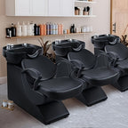 Professional Salon SPA Shampoo Bed, Equipped with Adjustable Seat, ABS Plastic Shampoo Basin and Independent Footrest, Elegant and Practical Design, Specially Designed for Beauty Salons, Suitable for Barber Shops, Home Massage Chairs, Massage Chair C