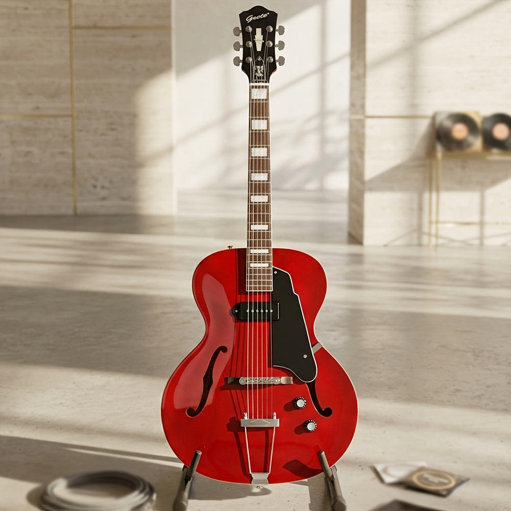 [Jazz Electric Guitar] GROTE Jazz Electric Guitar Hollow Body Chrome Hardware P90 Pickup