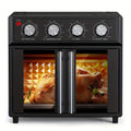 Plumchef 29.5QT Large Capacity French Double-Door Air Fryer Convection Toaster Oven - 1700W, 14 Preset Menus, 7-In-1 Multi-Function (Bake Roast Grill Toast Dehydrate Defrost), Stainless Steel, Silvery
