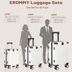 OYEROL 3pcs Hardshell Luggage Set, 20/ 24/ 28 Inch Lightweight ABS+PC Suitcase with TSA Lock, 360° Double Spinner Wheels, Expandable Design for Men & Women Travel, Black