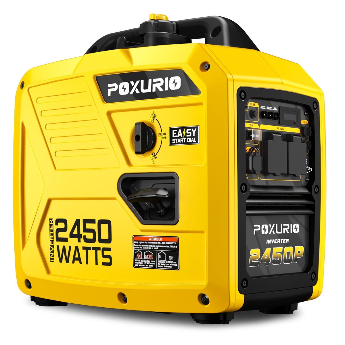2450W Portable Inverter Generator for Home Use, Super Quiet Outdoor Generator for Camping Outdoor Emergency Power Backup, 1.6Gallon Large Fuel Tank Up to 8.3 Hours Use, EPA Compliant