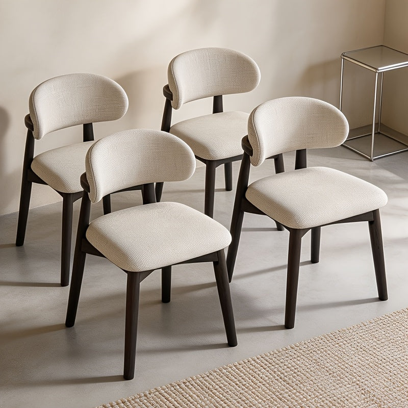 Medieval Modern Style Dining Chair Set (2pcs/4pcs Set) with Curved Backrest, Ergonomic Cushioned Chair Surface, Natural Wooden Legs with Adjustable Anti Slip Foot Pads, Sturdy Frame, Suitable for Kitchens, Restaurants, Cafes, And Dining Rooms