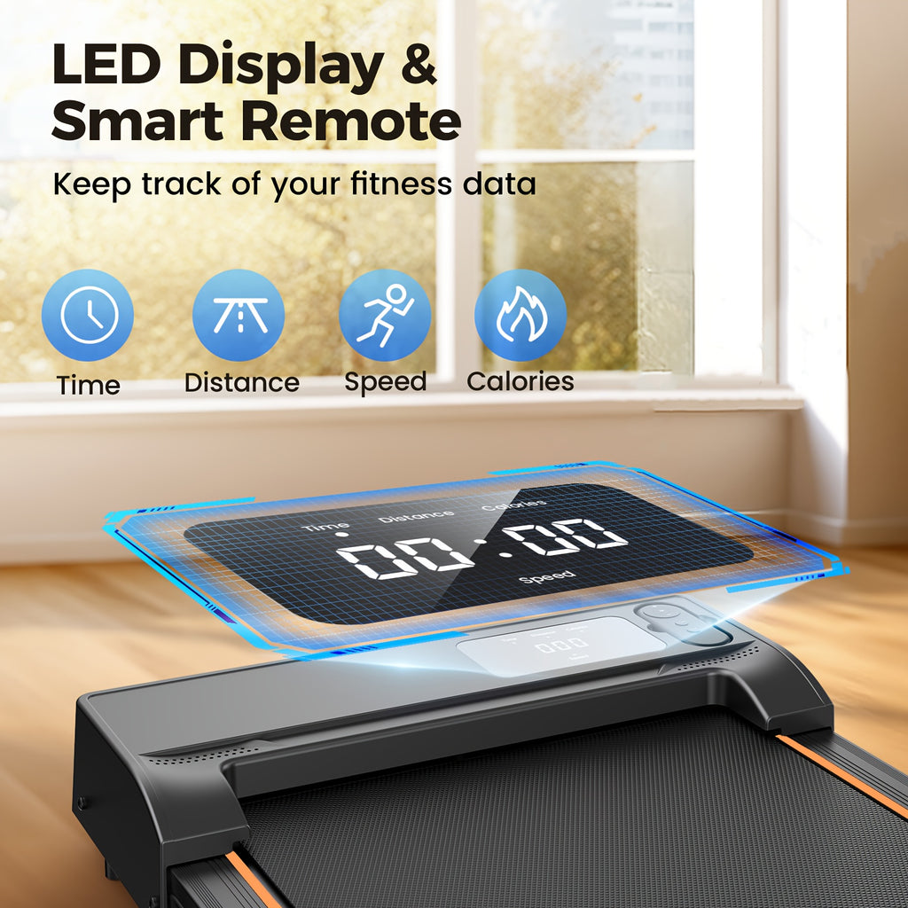 Portable 15% Incline Under Desk Walking Pad Treadmill, 2.5HP Lightweight Home Office Fitness Treadmill, 4-in-1 Walking Pad for Walking And Jogging Quiet, 265Lbs Capacity with Remote Control & LED Display, Walking Training, Weight Loss for Women