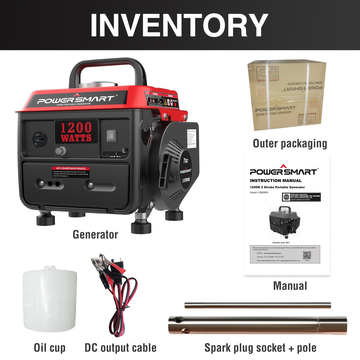 1200W Portable Generator, Small Generator For Camping Outdoor, Ultralight, EPA Compliant