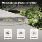 Outdoor Gazebo 10x13 ft by KAMEROUT with Double Roof and Mesh Privacy Screens for Backyard Gatherings