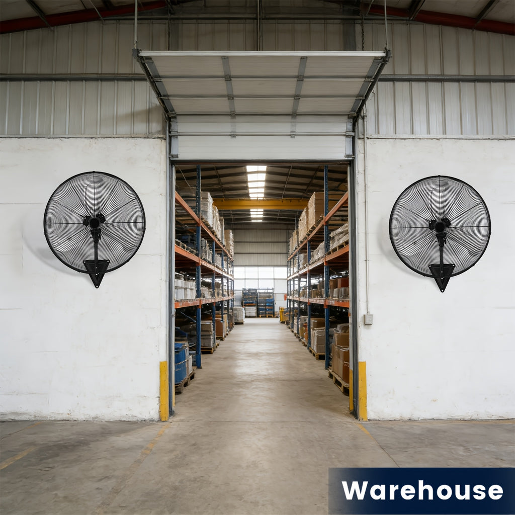 20 Inch Wall Mounted Fan with High-Power Motor, 2pcs Set, 120 Degree Swing, 60 Degree Tilt, And 3-Speed Setting, Durable Industrial Fan Suitable for Industrial Grade Cooling Equipment in Garages, Workshops, Offices, And Homes