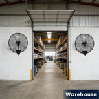 20 Inch Wall Mounted Fan with High-Power Motor, 2pcs Set, 120 Degree Swing, 60 Degree Tilt, And 3-Speed Setting, Durable Industrial Fan Suitable for Industrial Grade Cooling Equipment in Garages, Workshops, Offices, And Homes