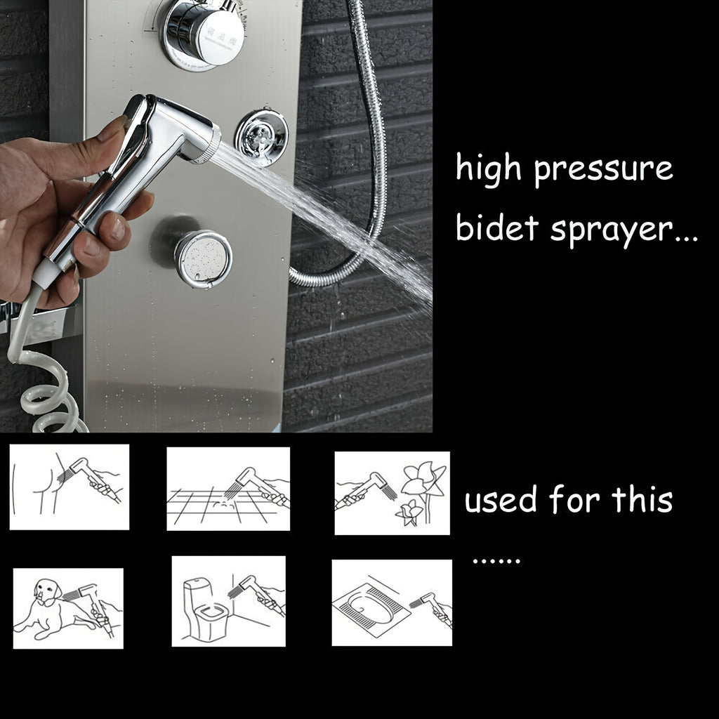 Modern Wall-Mounted Shower Panel System with 6-in-1 Spa Experience (Rainfall, Waterfall, Massage Jets, Handheld Shower) - Stainless Steel Brushed Nickel Bath System Suitable for Home, Hotel, Resort - Unibody Design