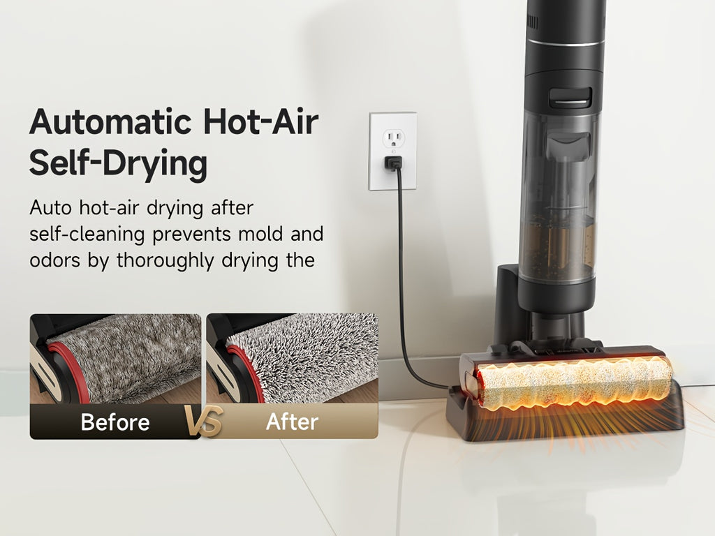 Refurbished DREAME H12 PRO Wet Dry Vacuum Cleaner, Cordless Vacuum Mop All In One, Smart Floor Cleaner for Hard Floor, One-Step Edge to Edge Cleaning with Hot Air Drying