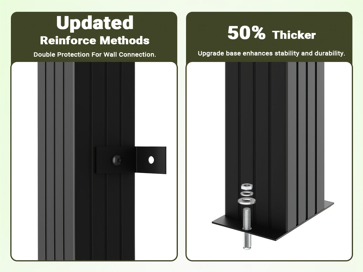 Wall-Mounted Pergola by VIWAT — Modular Splicable Design and Sloped Panel Roof for Patios and Decks, Gray