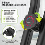 HASIMAN Foldable Indoor Exercise Bike for Home Gym Workout with Twister Disk And Arm Resistance Bands, Adjustable Resistance Fullybody Fitness Exercise Cycling