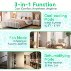 8000 BTU Portable Air Conditioner (4400BTU SACC) AC Unit With Remote Control 24H Timer, Dehumidifier Compact 3-in-1 Air Cooler For Small Rooms, Bedrooms, Home Offices