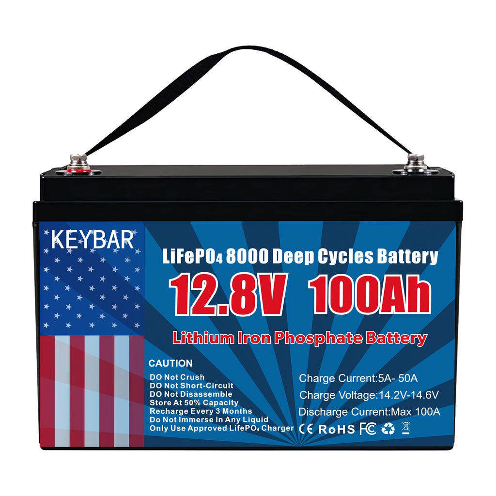 12V 100Ah LiFePO4 Battery, Built-in 100A BMS With Low-Temp Protection, Group 31 Deep Cycle Lithium Battery, Up To 8000-15000 Cycles, Perfect For Trolling Motor, RV, Solar Power, Off-Grid, Marine