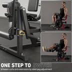 Leg Extension And Curl Machine, Lower Body Special Leg Machine, Leg Rotary Extension for Thigh, Adjustable Leg Exercise Bench with Plate Loaded