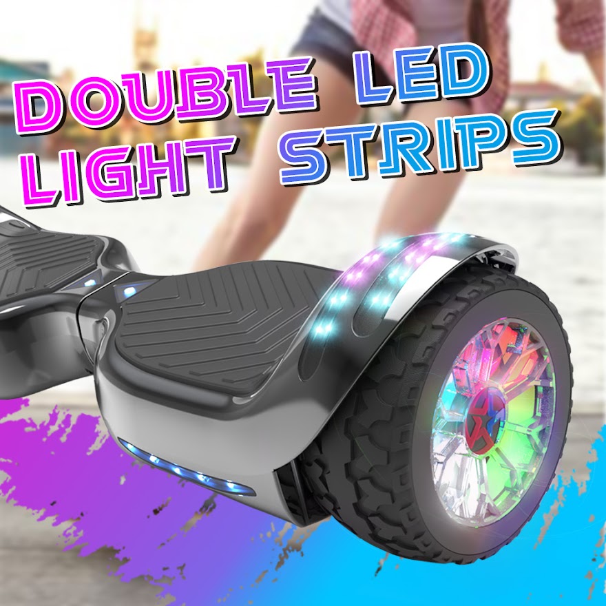 6.5-Inch Hoverboard with 10-Mile Range and 7 MPH Top Speed, Self-Balancing Electric Scooter with Dual Motors, Portable Design and Smooth Riding Performance. The compact 6.5-inch wheels provide responsive handling and easy control, while the rechargeable b