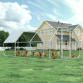 [Chicken Coop with Run] Large Chicken Coop with Run Walk-In Poultry Cage Chicken Runs House Pen Cage Dome Roofed Chicken Coops with Cover for Outdoor Backyard Farm Use, Raising Small Animals, Dome Roof