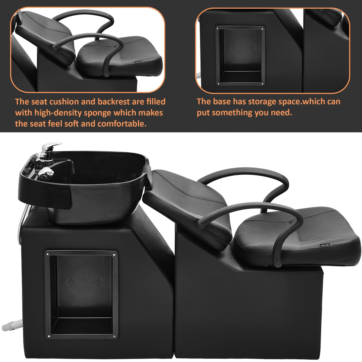 Shampoo Barber Backwash Chair, ABS Plastic Shampoo Bowl Sink Chair for Spa Beauty Salon, Hair Washing Tray for Sink At Home, Hairstylist Essentials