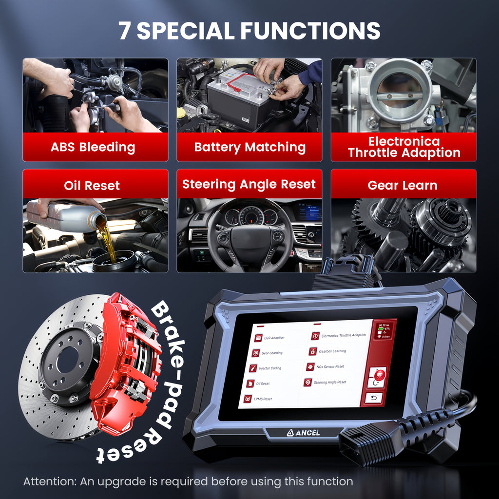 ANCEL DS100+Gift: BM410 (BM410 Without Wireless Functionality) OBD2 Scanner ABS SRS Transmission Check Engine Code Reader With 7 Resets, Includes Large Protective Case For Diagnostic Tools, Without Battery