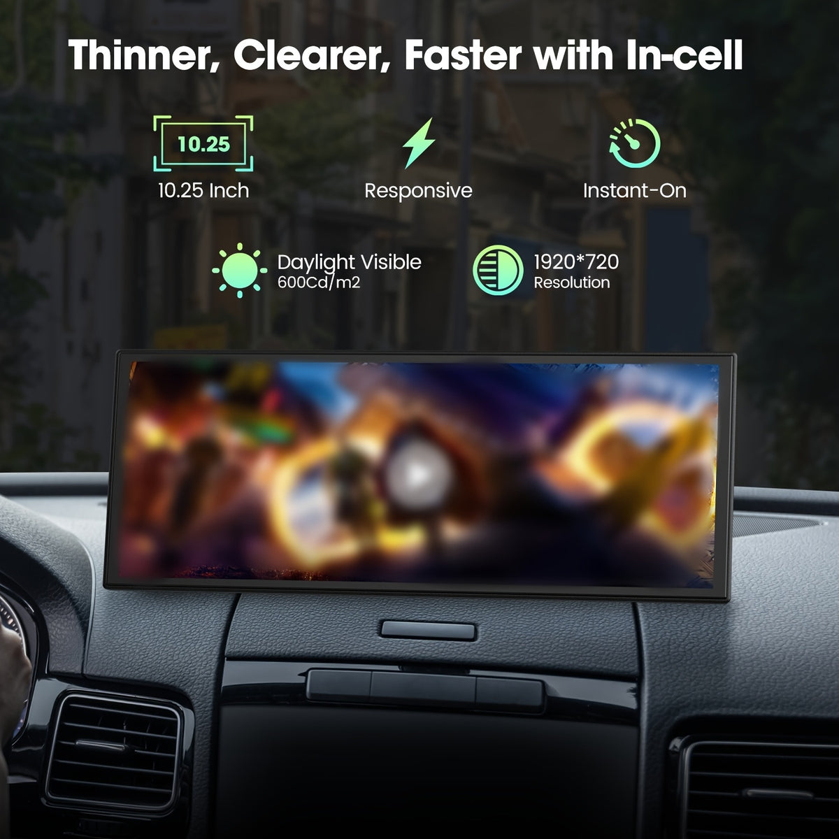 CarPlay Screen — LAMTTO 10.25-Inch In-Cell Display for Wireless Phone Integration and In-Car Apps