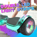 6.5-Inch Hoverboard with 10-Mile Range and 7 MPH Top Speed, Self-Balancing Electric Scooter with Dual Motors, Portable Design and Smooth Riding Performance. The compact 6.5-inch wheels provide responsive handling and easy control, while the rechargeable b