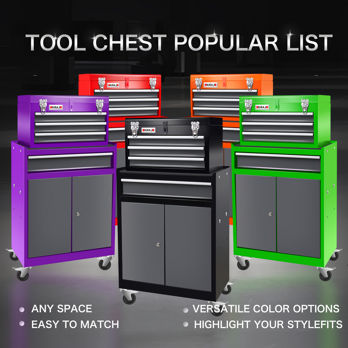 [Heavy-Duty Tool Cabinet] 4-Drawer And Double Door Tool Cabinet 2-In-1, 37 LBS Heavy-Duty Tool Cabinet, Multi Color Selection Tool Chest, With Safety Lock System, Suitable For Home Garage And Workshop Tool Storage