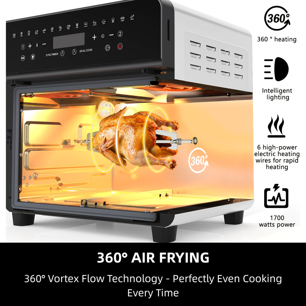 Air Fryer Toaster Oven Combo, 24 QT French-Door Countertop Oven with 15 Cooking Functions and Digital Controls