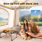 LILYPELLE 6-12 Person Ridge-Style Inflatable Camping Tent with Manual Pump, Large Mesh Windows And Curtain Divider, Four-Season Use, Easy Setup, Ideal for Groups And Families