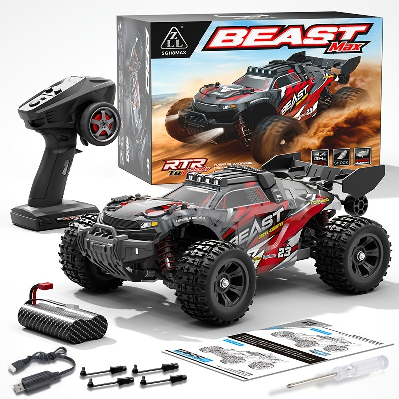 1:10 Scale Brushless RC Car High Speed 4WD Off Road Drift Racing Truck Professional Remote Control Toy for Birthday Easter Gifts