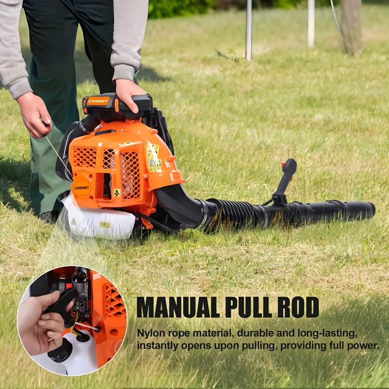 80Cc Gasoline Backpack Snow Blower/Leaf Blower, Gasoline Leaf Blower, Equipped with a Large Two-Stage Air Filter, Powerful Gasoline Snow Blower Is Suitable for Clearing Snow, Debris, Yards, Lawns, And Driveways. A Great Christmas Gift Option