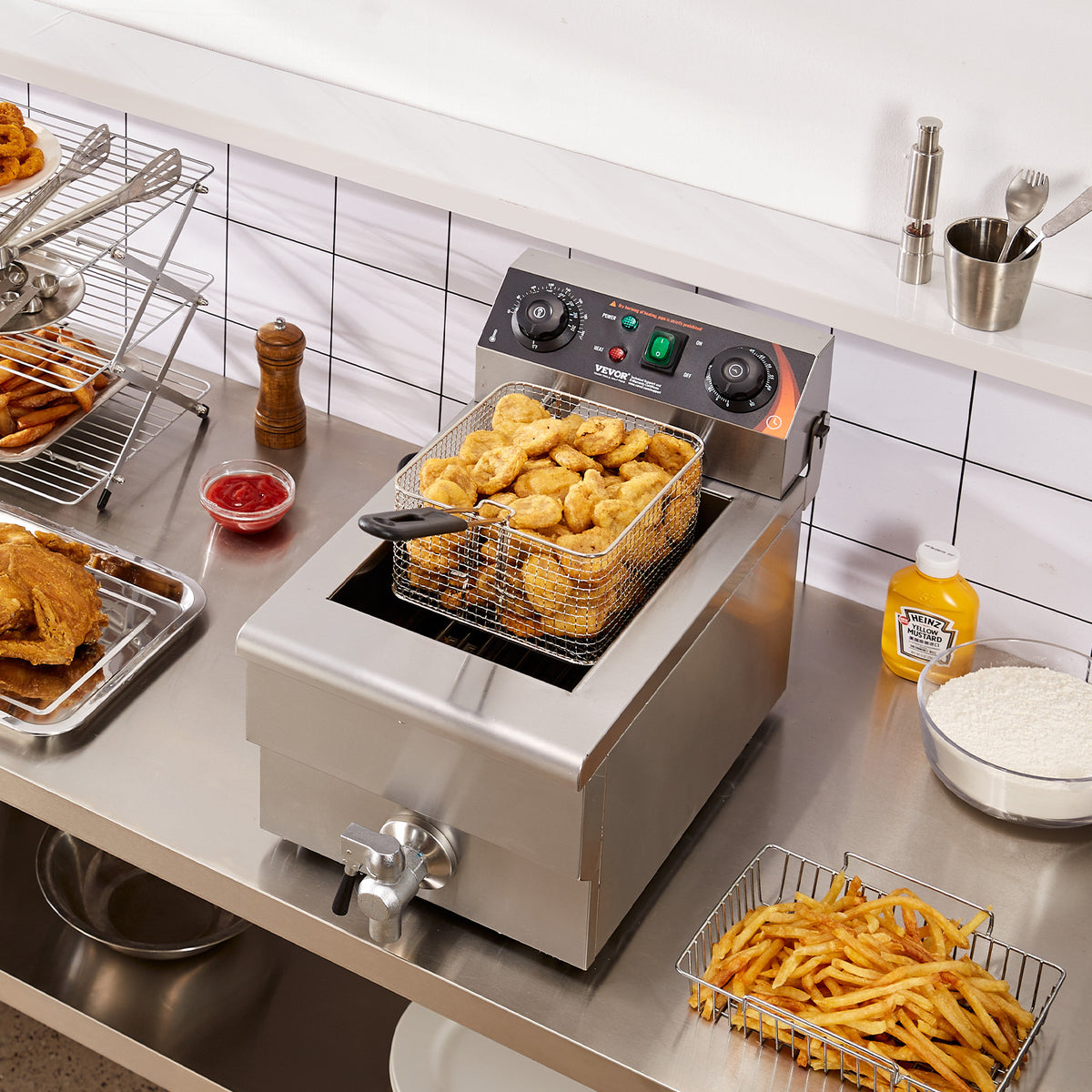 VEVOR Commercial Electric Deep Fryer Countertop Deep Fryer.