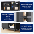 SISESOL Metal Garage Storage Cabinet With Locking Doors And Adjustable Shelves, Rolling Tool Storage Cabinet With 4 Wheels And 1 Drawer - 73" Steel Locking Cabinet For Garage, Warehouse
